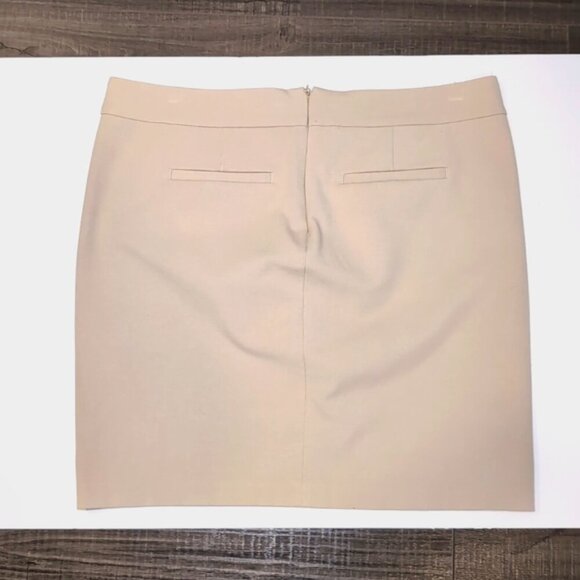 3/$20 Cynthia Rowley Khaki Pencil Skirt Side Stripe Contrast Contour Above Knee - Picture 5 of 10